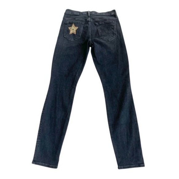 MOTHER The High Waisted Looker Embroidered‎ Washed Black Blackbird Jeans 27 - Picture 9 of 10